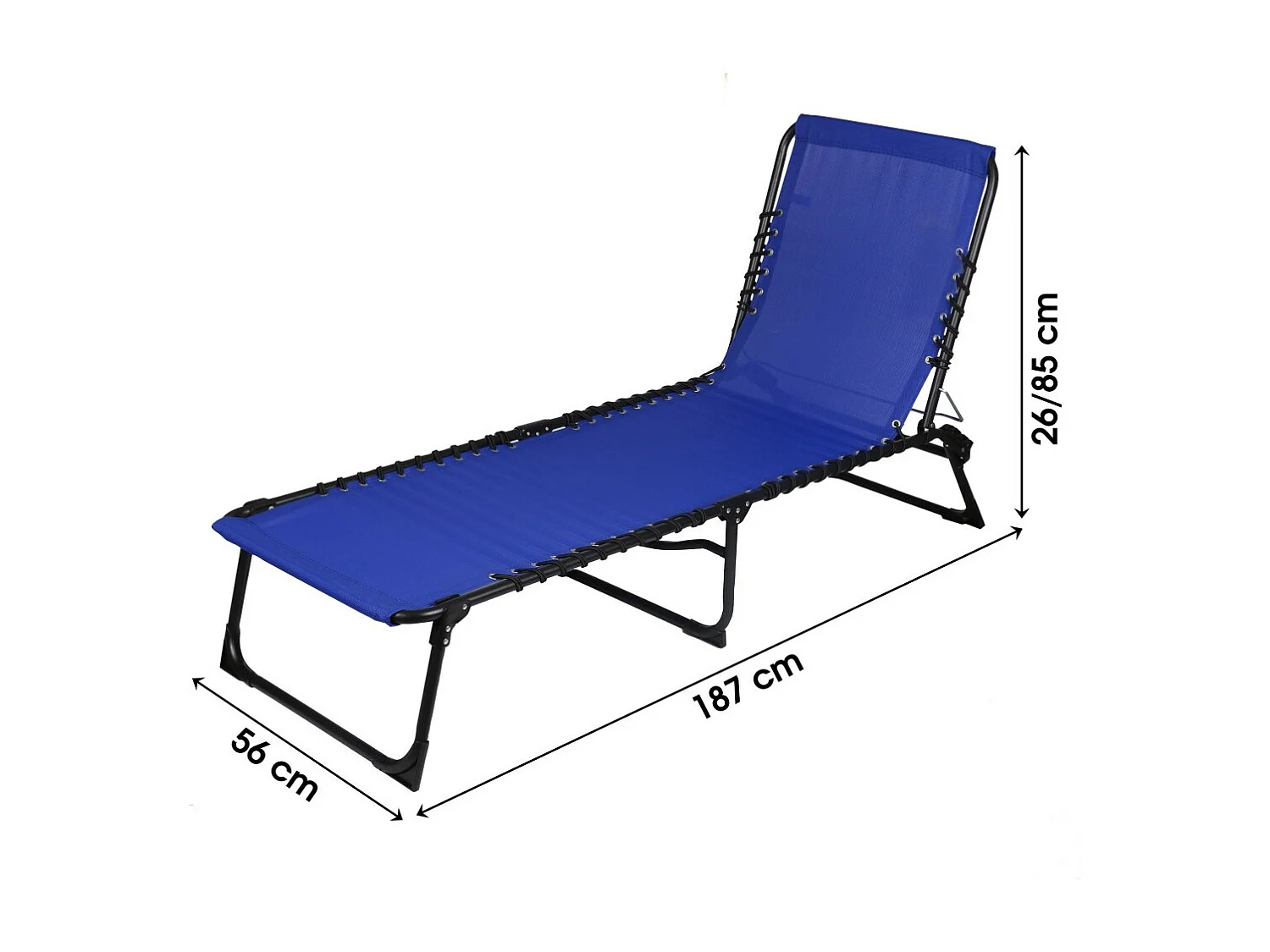 Chaise longue / Bain de soleil coloris bleu 187x85x56 cm