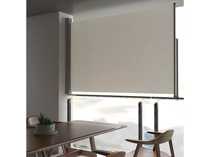 Toldo lateral retráctil para patio 160x300 cm crema