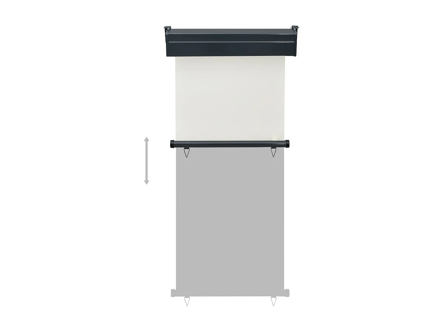 Auvent latéral de balcon 80x250 cm Crème