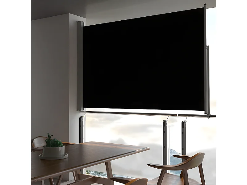Toldo lateral retráctil para patio 160x300 cm negro