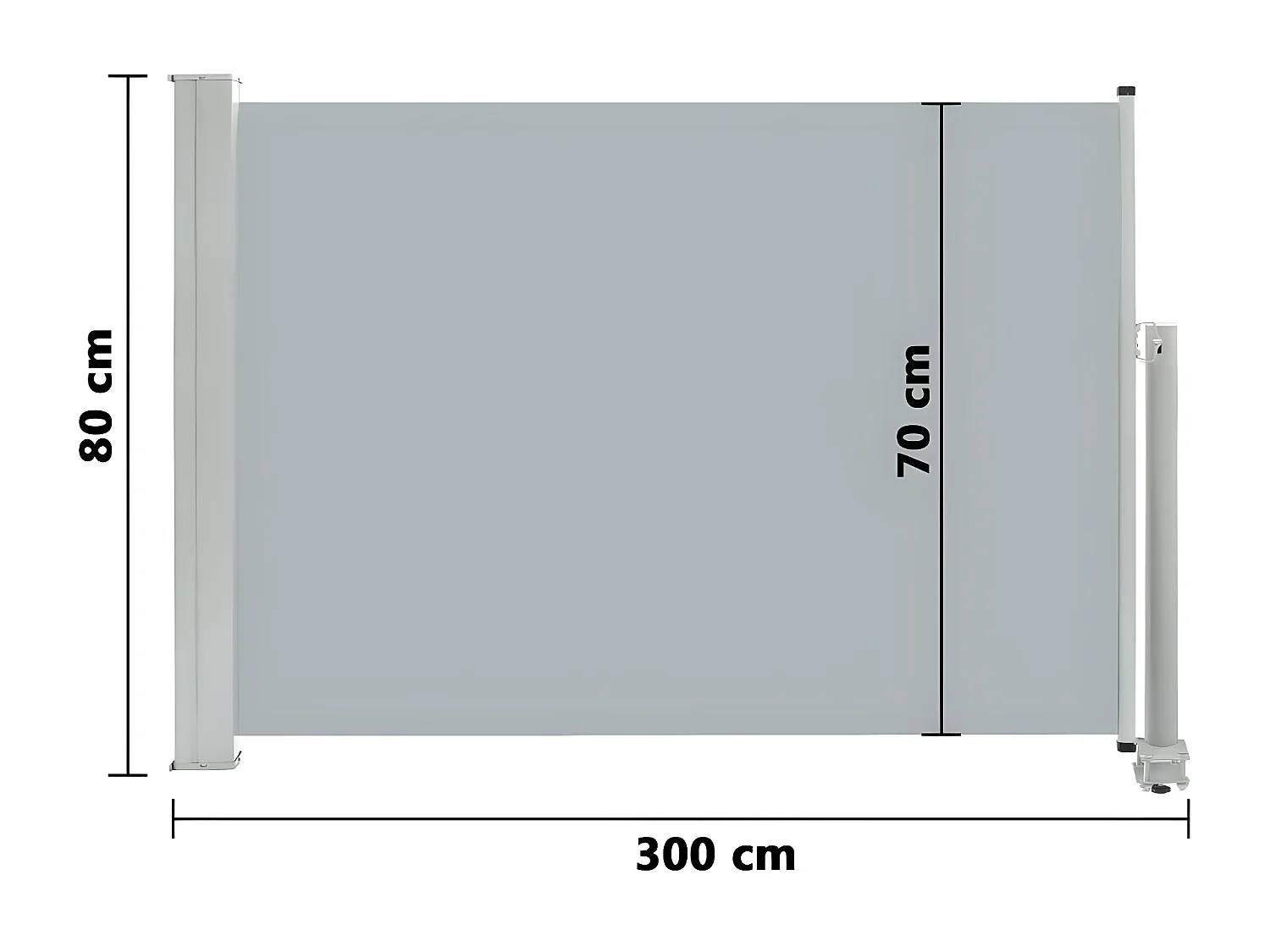 Auvent latéral rétractable de patio 80x300 cm Gris