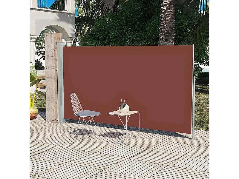 Auvent latéral rétractable de patio 160 x 300 cm Marron