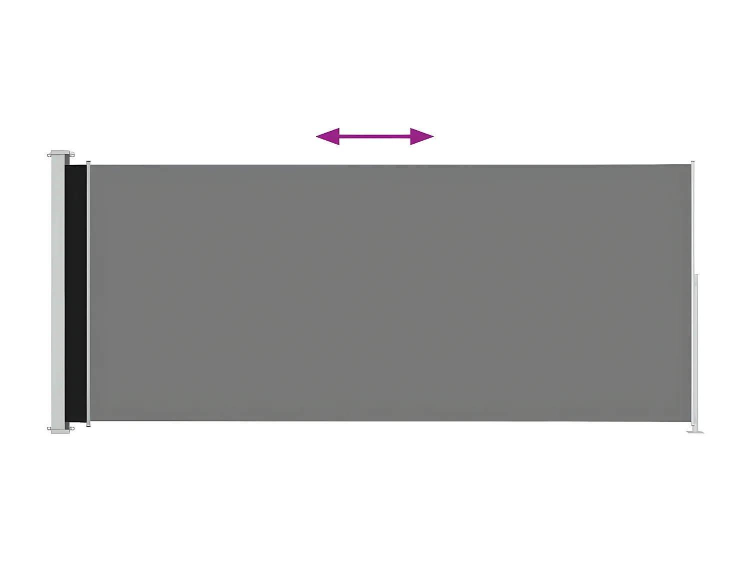 Auvent latéral rétractable de patio 220x500 cm Noir