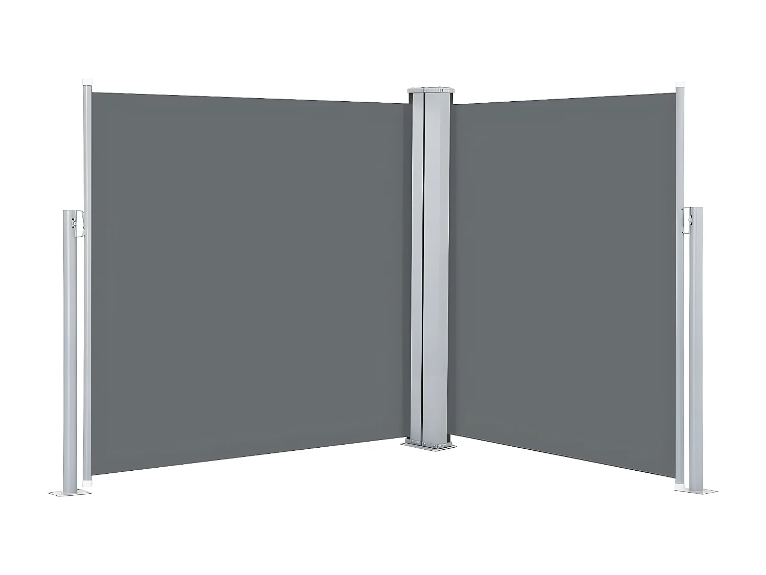 Auvent latéral double rétractable de patio 170x600cm Anthracite