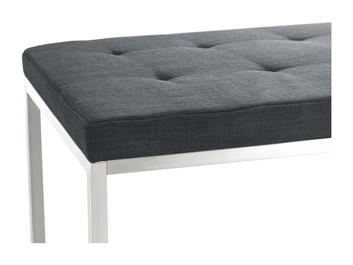 Banquette - Tissu & Acier inoxydable - Gris foncé - Barci