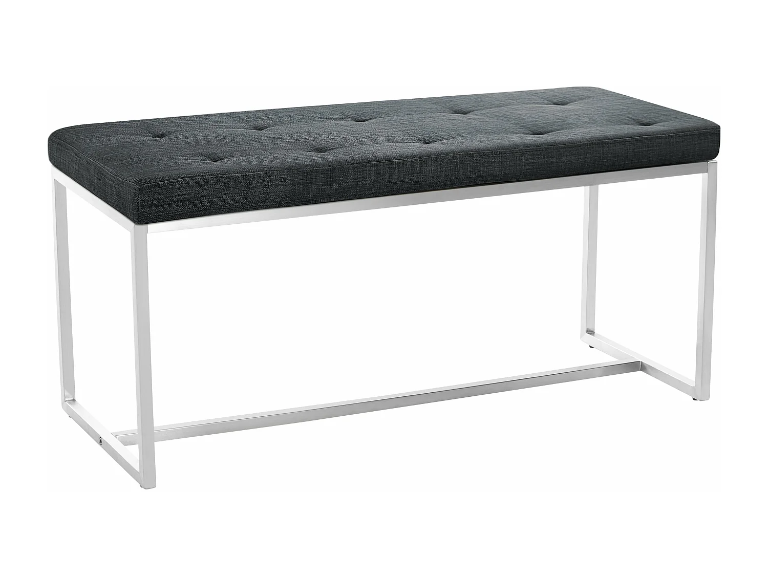 Banquette - Tissu & Acier inoxydable - Gris foncé - Barci