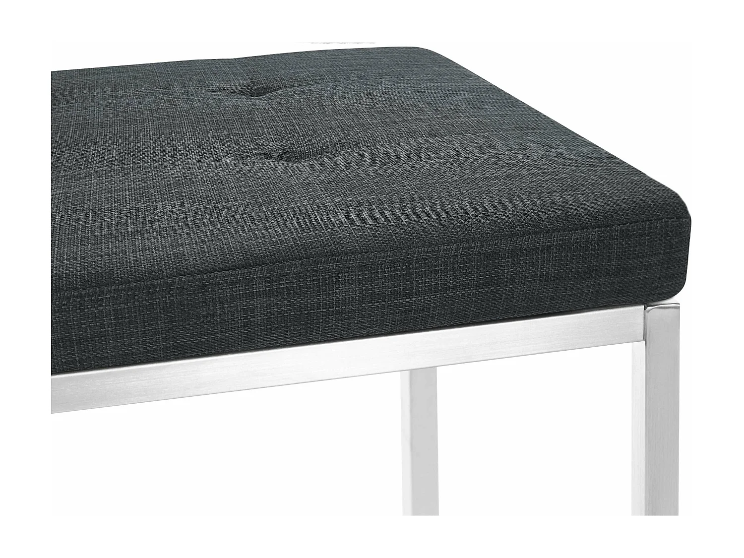 Banquette - Tissu & Acier inoxydable - Gris foncé - Barci