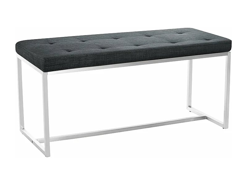 Banquette - Tissu & Acier inoxydable - Gris foncé - Barci