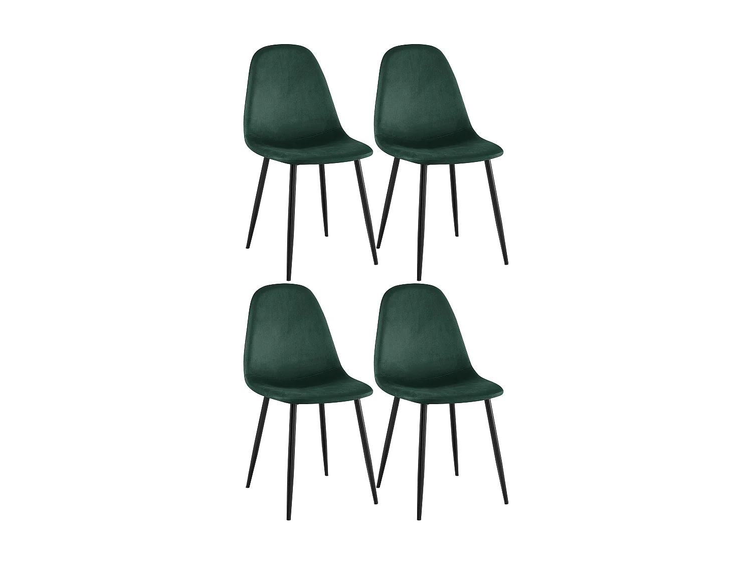 Set van 4  Eetkamerstoelen - Fluweel - groen - Napier
