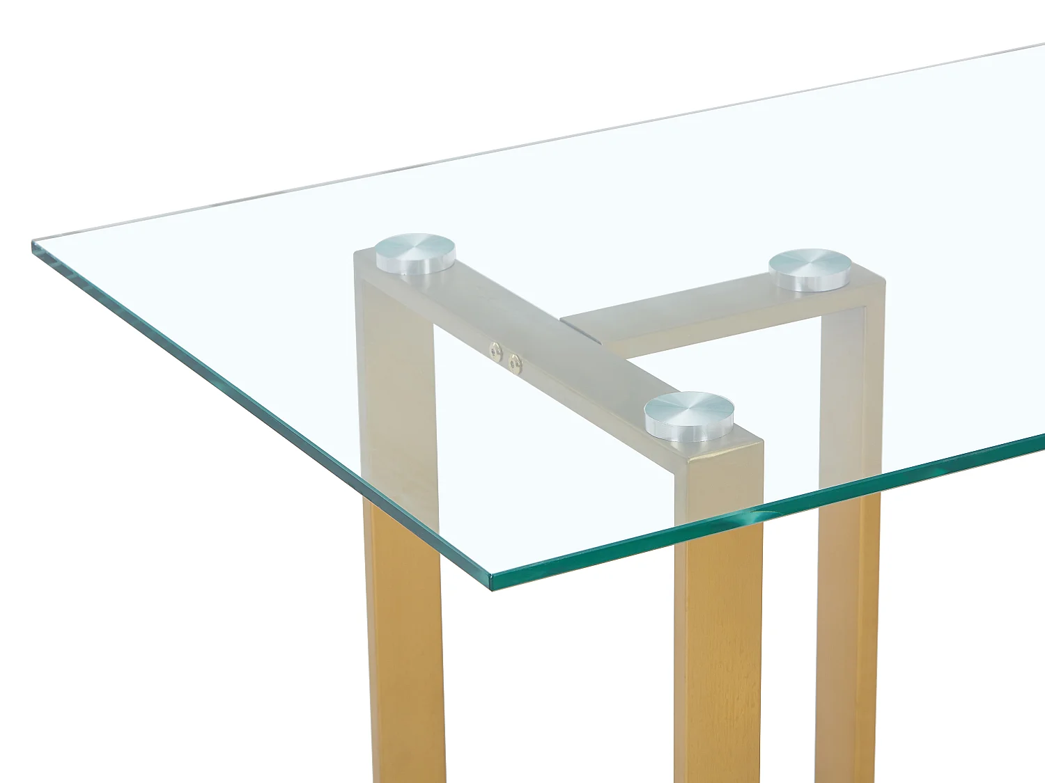 Bureau en verre trempé et acier inoxydable - Transparent et doré - NILESA de Pascal Morabito