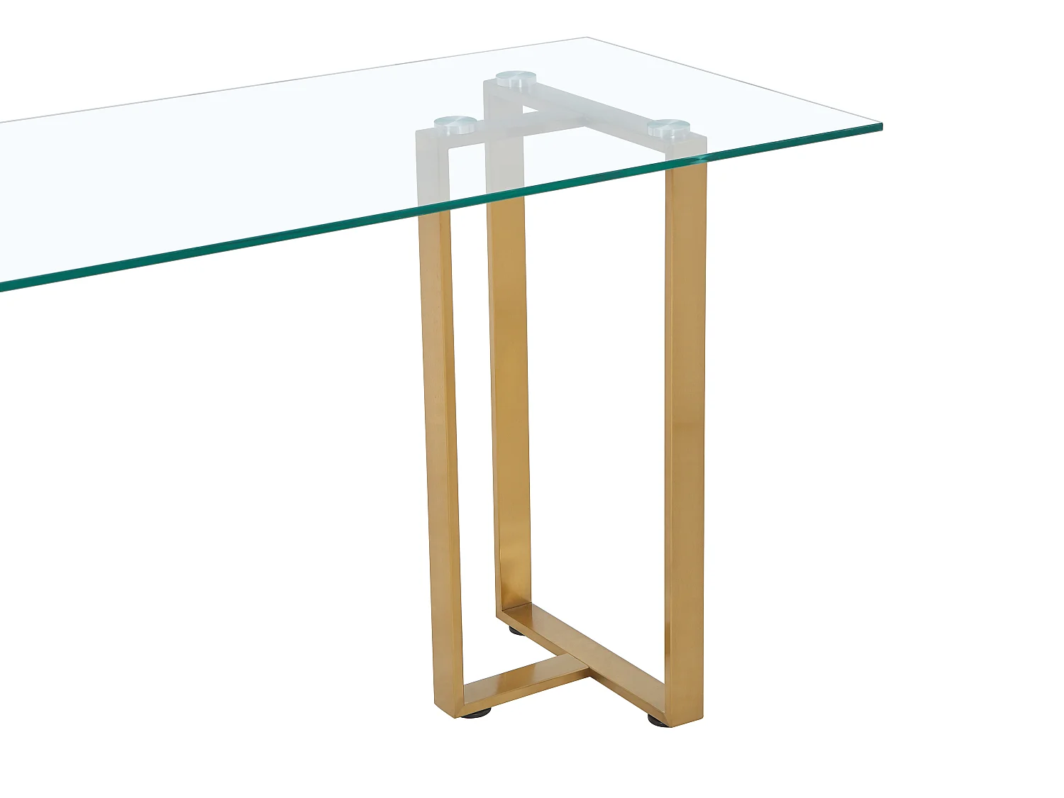 Bureau en verre trempé et acier inoxydable - Transparent et doré - NILESA de Pascal Morabito