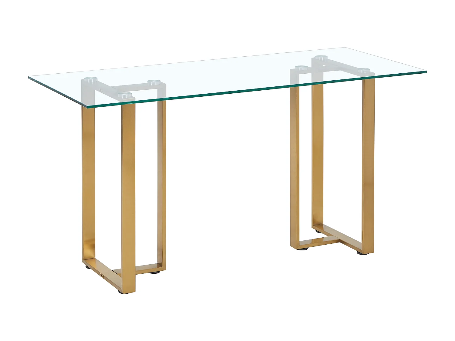 Bureau en verre trempé et acier inoxydable - Transparent et doré - NILESA de Pascal Morabito