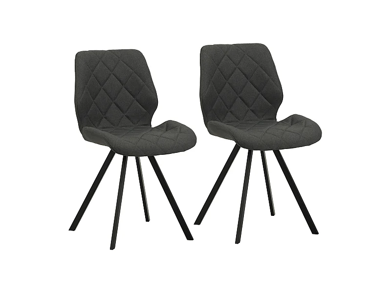 ESSZIMMERSTUHL DIAMOND 2er Set Stoffbezug Dunkelgrau