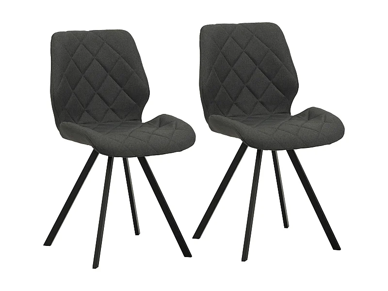 ESSZIMMERSTUHL DIAMOND 2er Set Stoffbezug Dunkelgrau