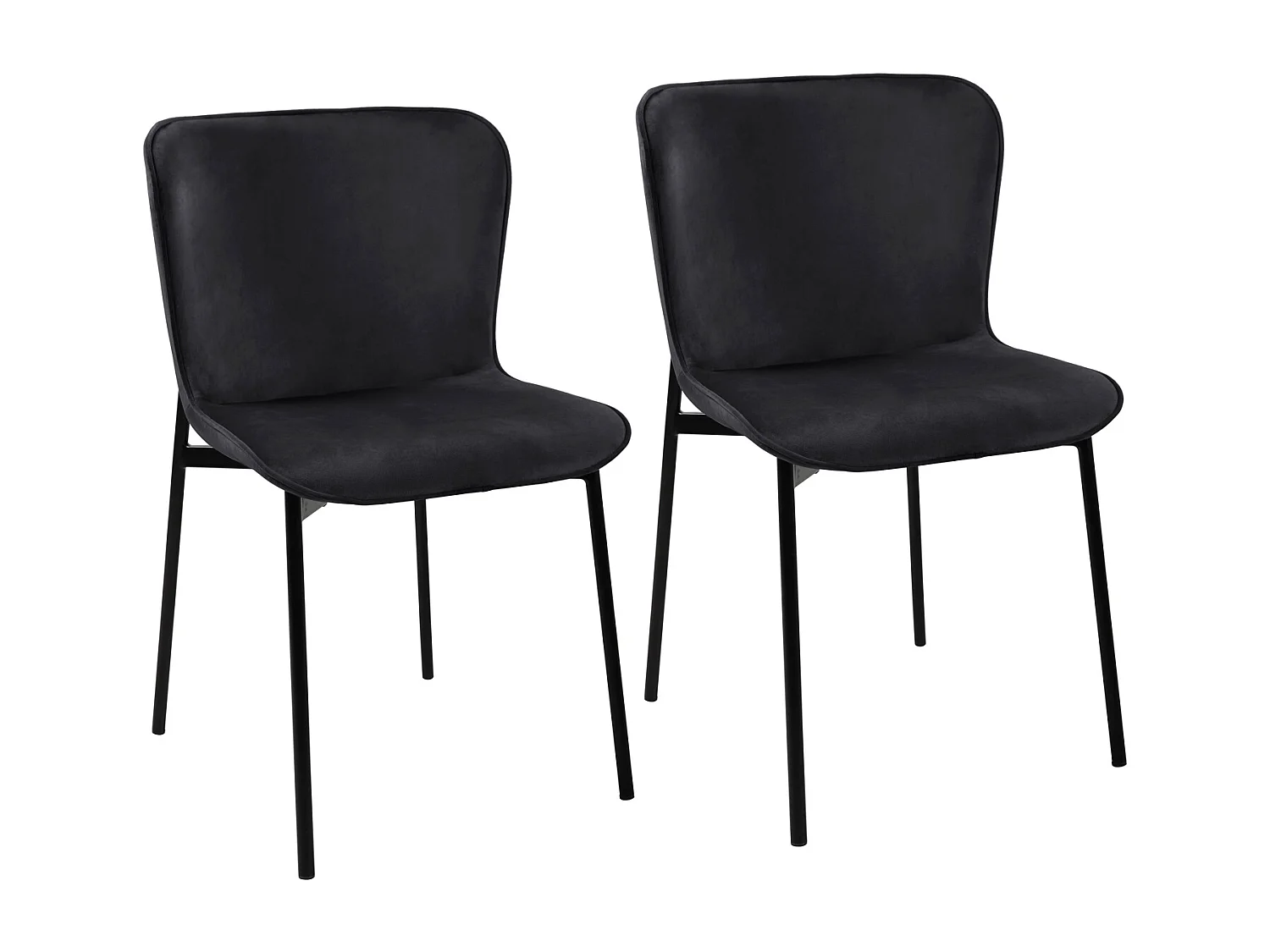 Lot de 2 chaises de salle à manger rembourrées sans accoudoirs