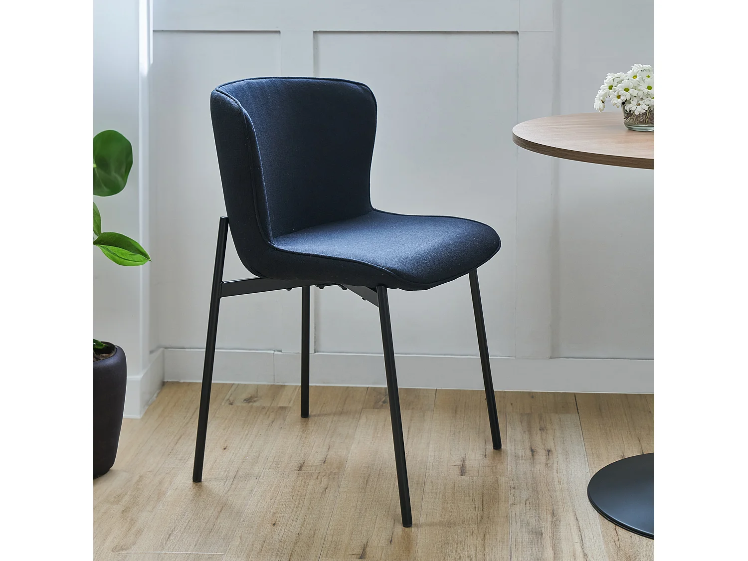 Lot de 2 chaises de salle à manger rembourrées sans accoudoirs