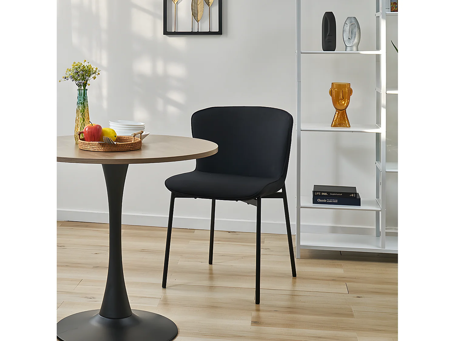 Lot de 2 chaises de salle à manger rembourrées sans accoudoirs