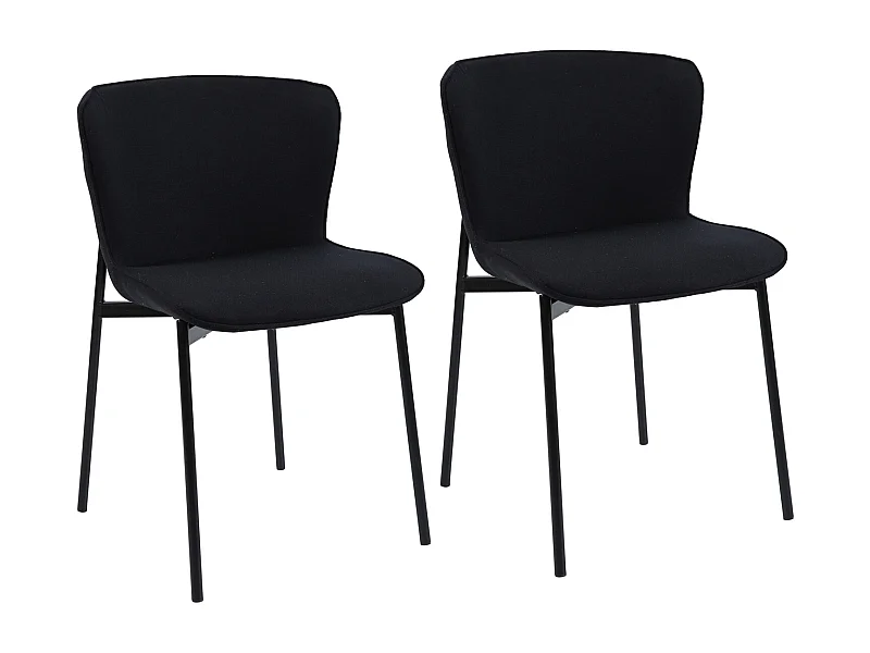 Lot de 2 chaises de salle à manger rembourrées sans accoudoirs