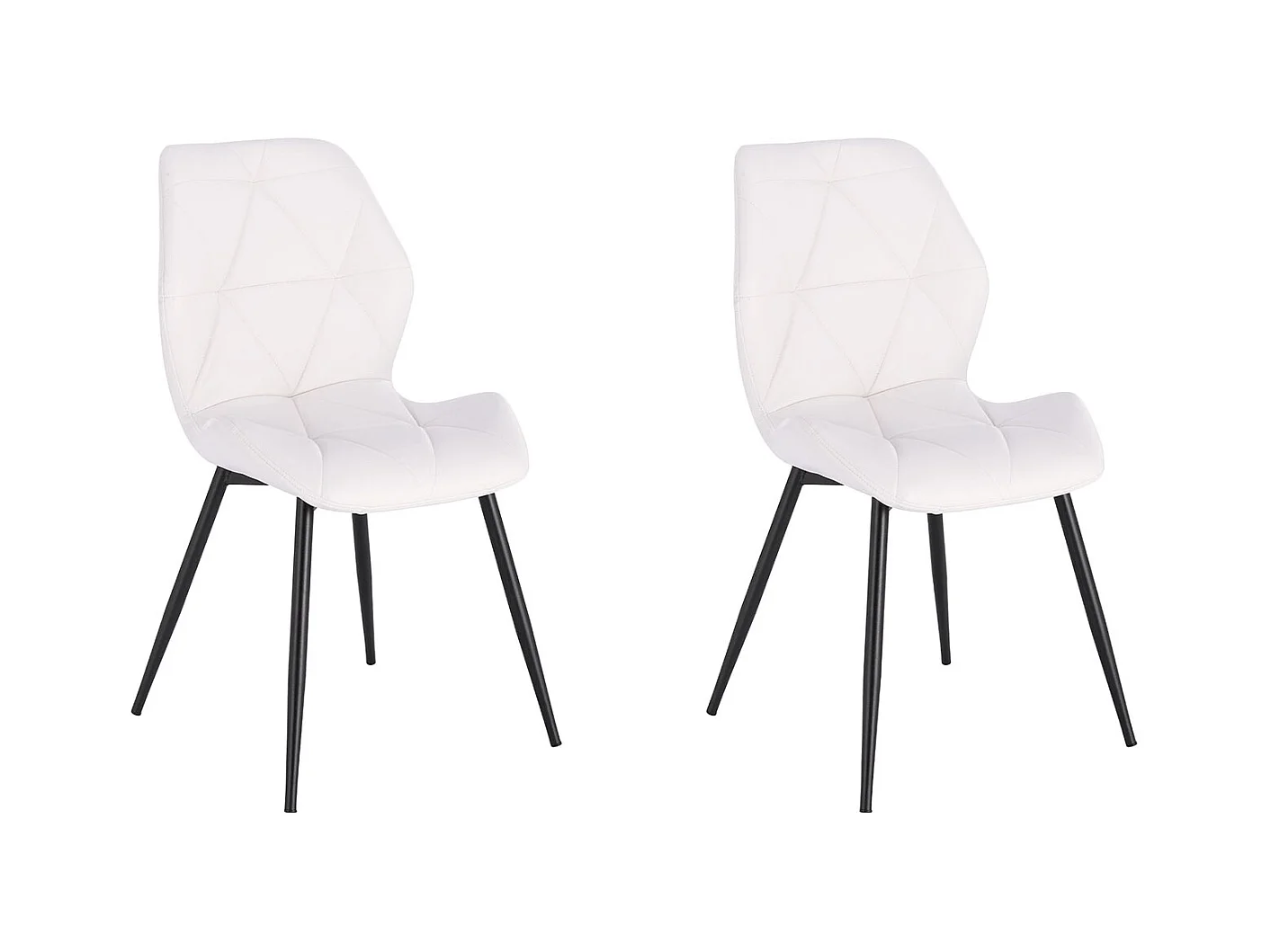 ESSZIMMERSTUHL JAMIE 2er Set Kunstleder Weiß