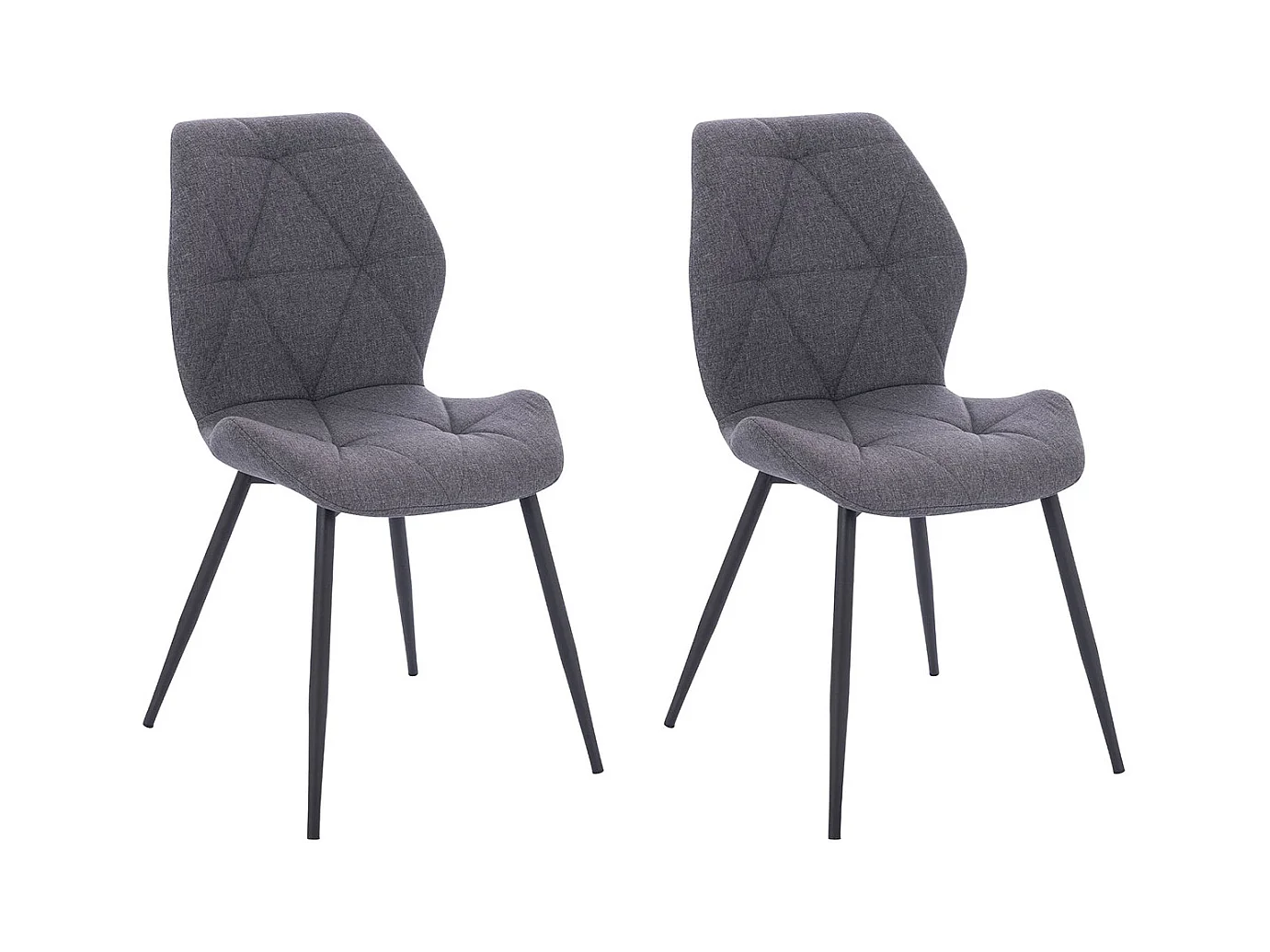 ESSZIMMERSTUHL JAMIE 2er Set Stoff Dunkelgrau