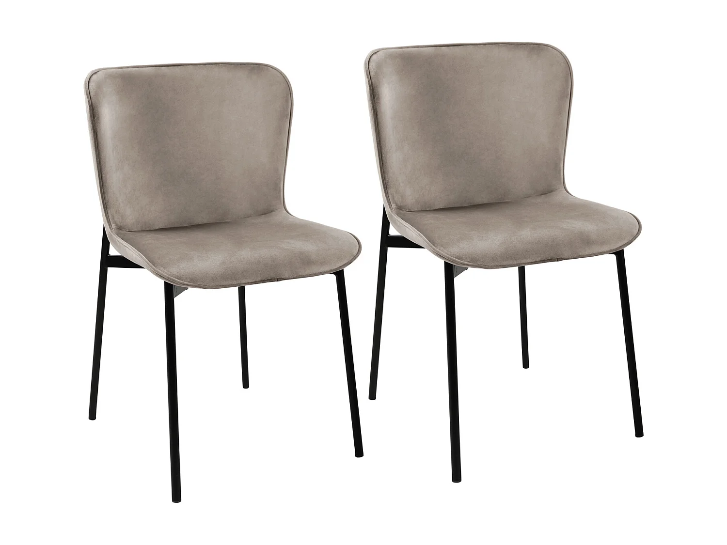 Lot de 2 chaises de salle à manger rembourrées sans accoudoirs