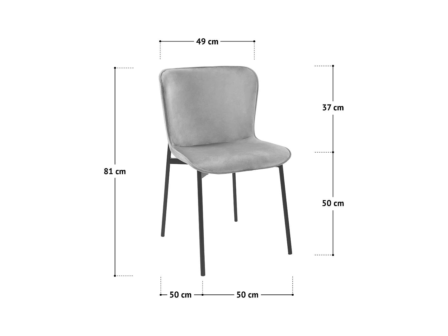 Lot de 2 chaises de salle à manger rembourrées sans accoudoirs