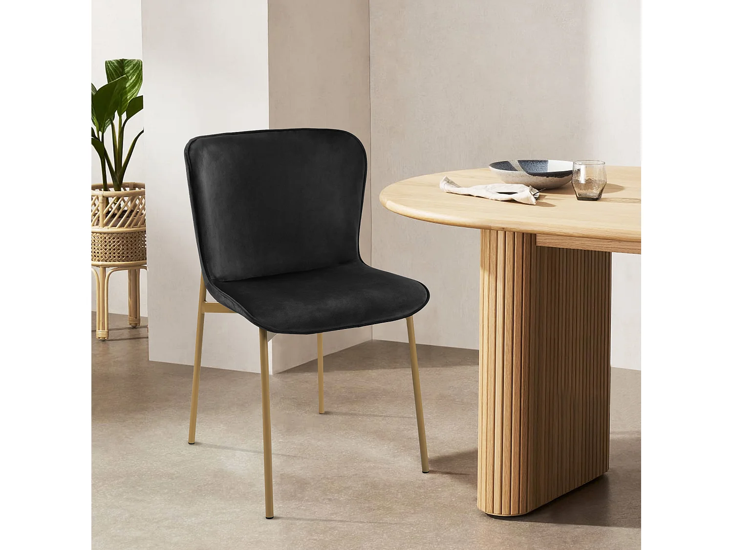 Lot de 2 chaises de salle à manger rembourrées sans accoudoirs