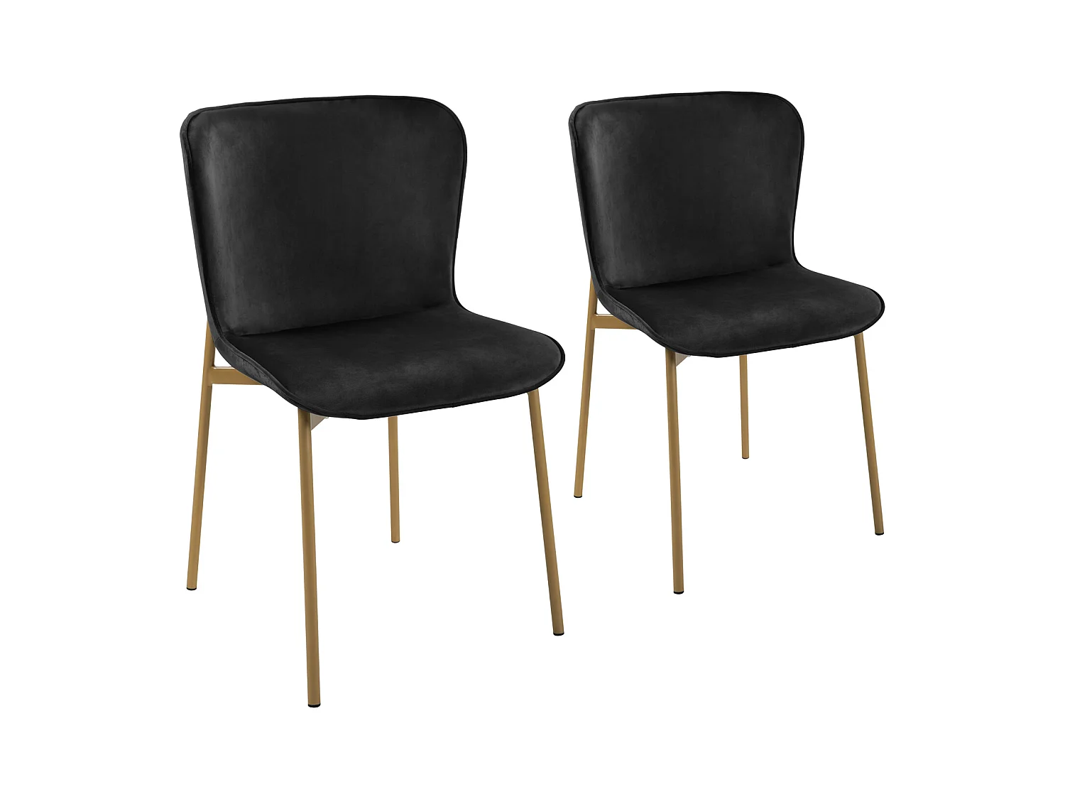 Lot de 2 chaises de salle à manger rembourrées sans accoudoirs