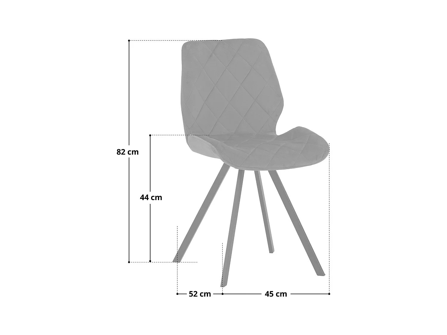 ESSZIMMERSTUHL DIAMOND 2er Set Stoffbezug Hellgrau