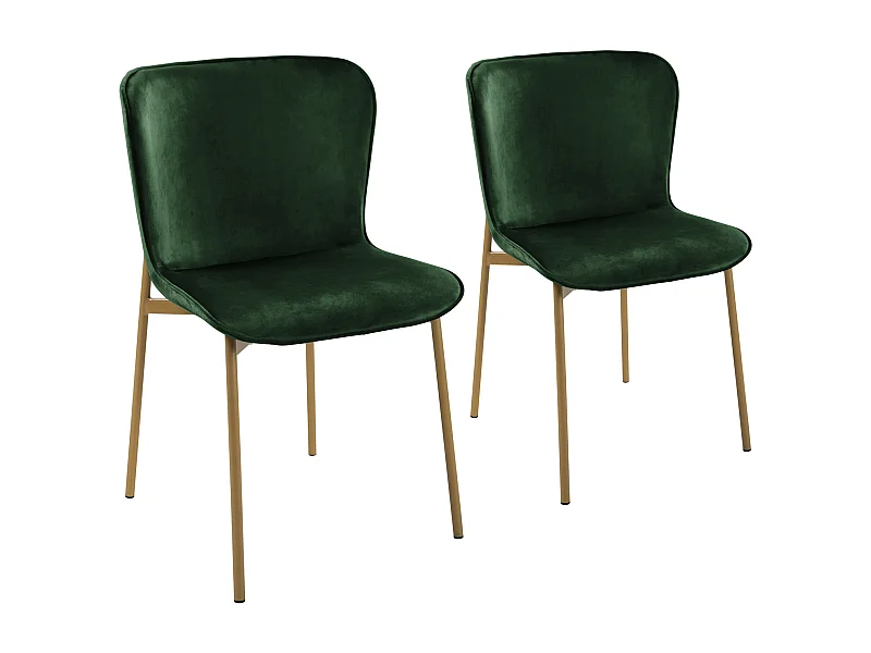 Lot de 2 chaises de salle à manger rembourrées sans accoudoirs