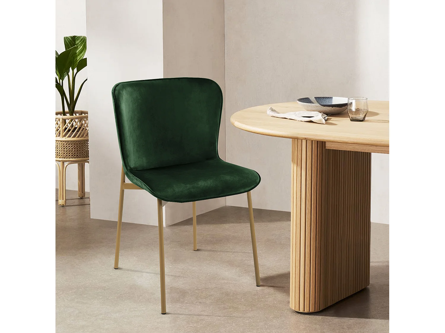 Lot de 2 chaises de salle à manger rembourrées sans accoudoirs