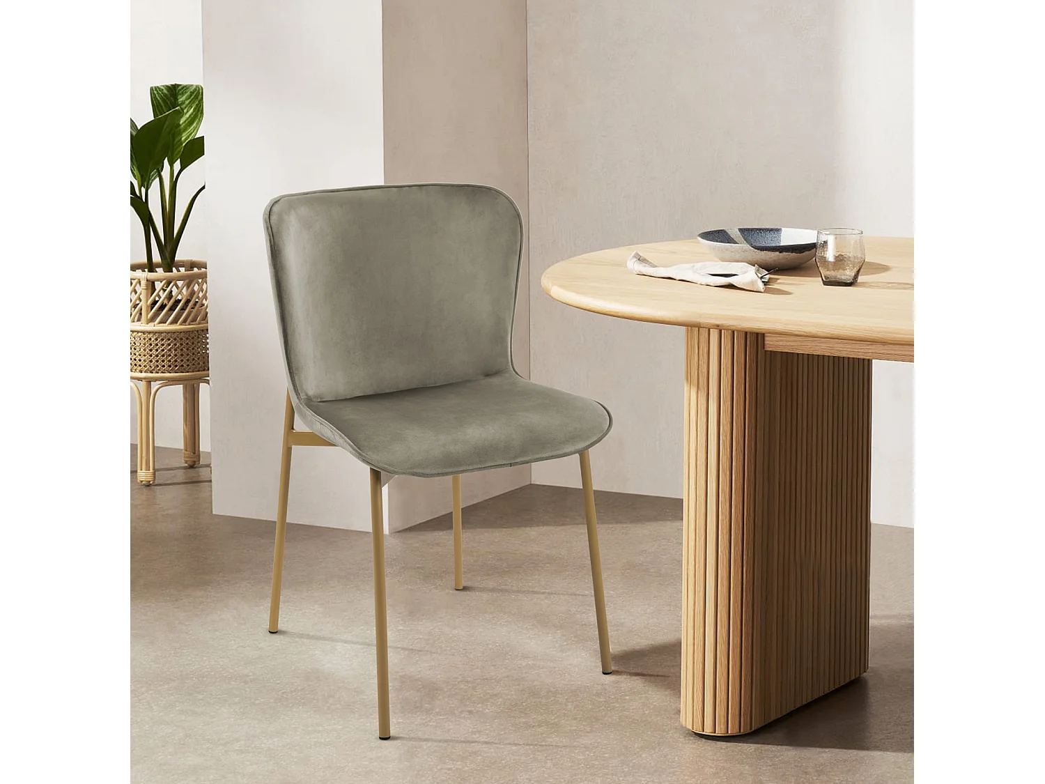 Lot de 2 chaises de salle à manger rembourrées sans accoudoirs