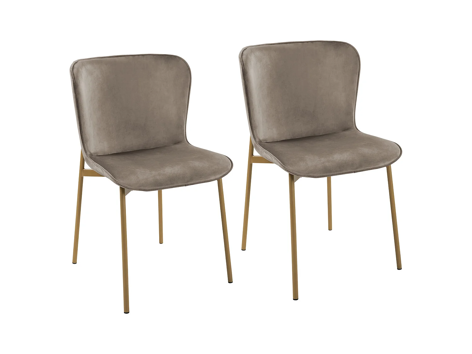 Lot de 2 chaises de salle à manger rembourrées sans accoudoirs