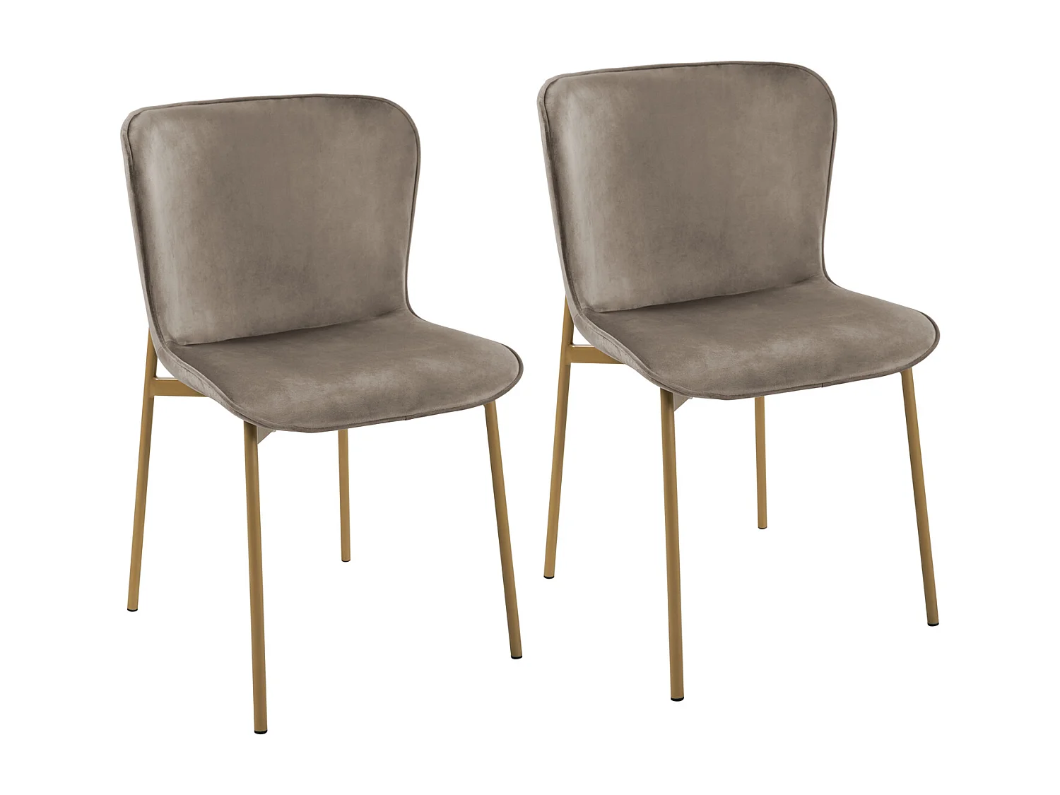 Lot de 2 chaises de salle à manger rembourrées sans accoudoirs