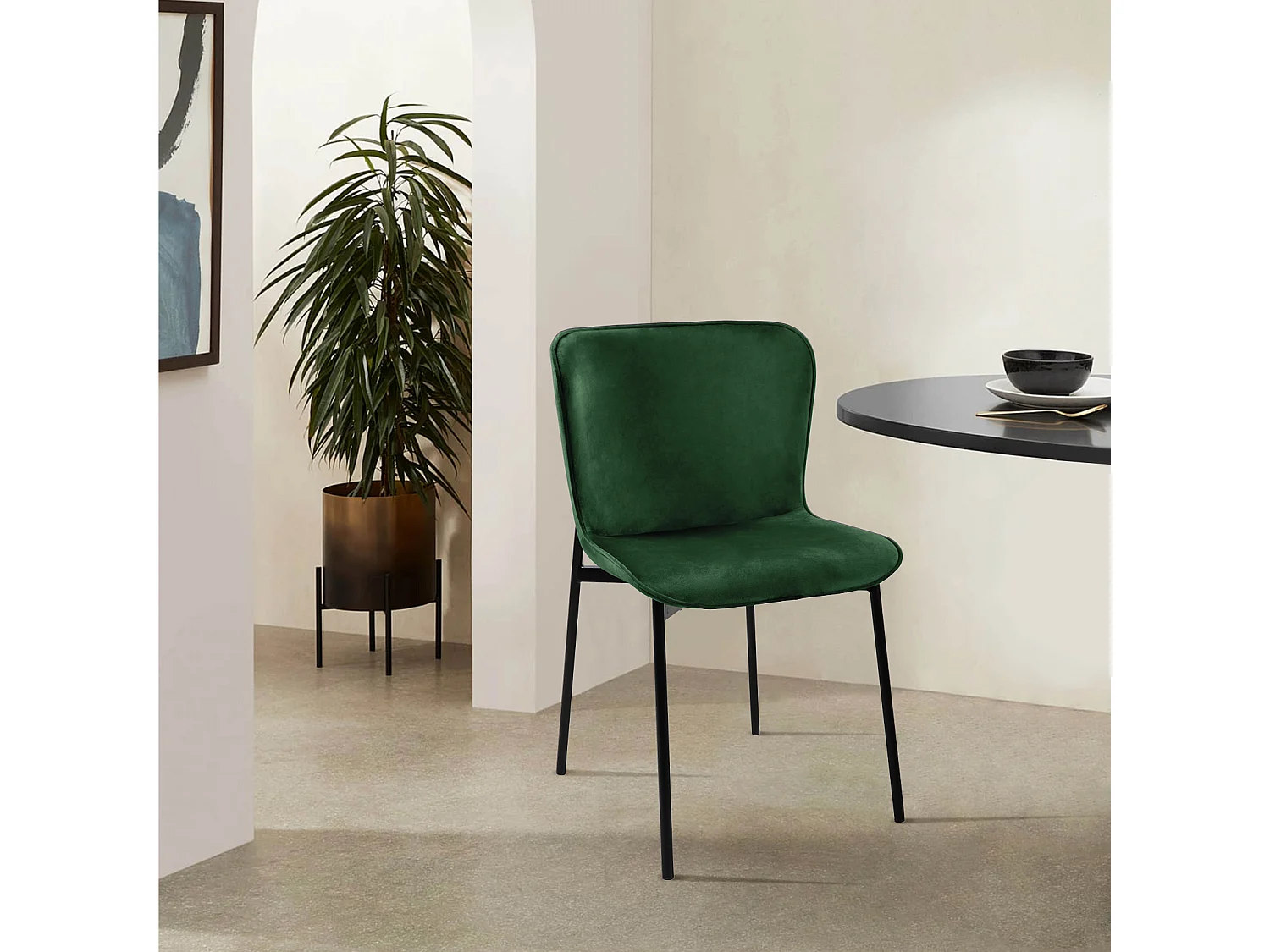 Lot de 2 chaises de salle à manger rembourrées sans accoudoirs