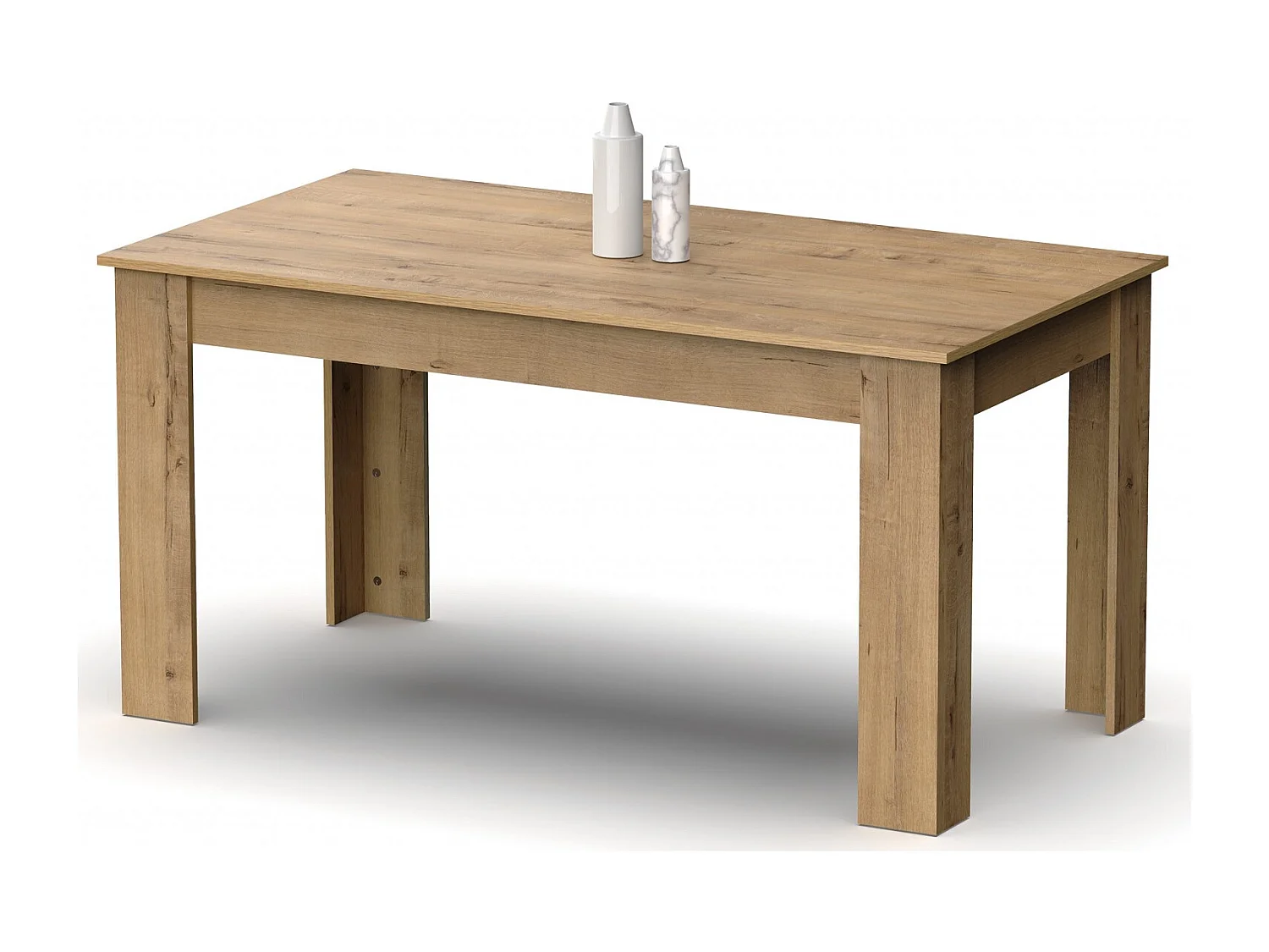 Mesa Comedor en aglomerado y melamina acabado Cambrian color Roble dorado - Longitud 140 x Profundidad 80 x Altura 77 cm