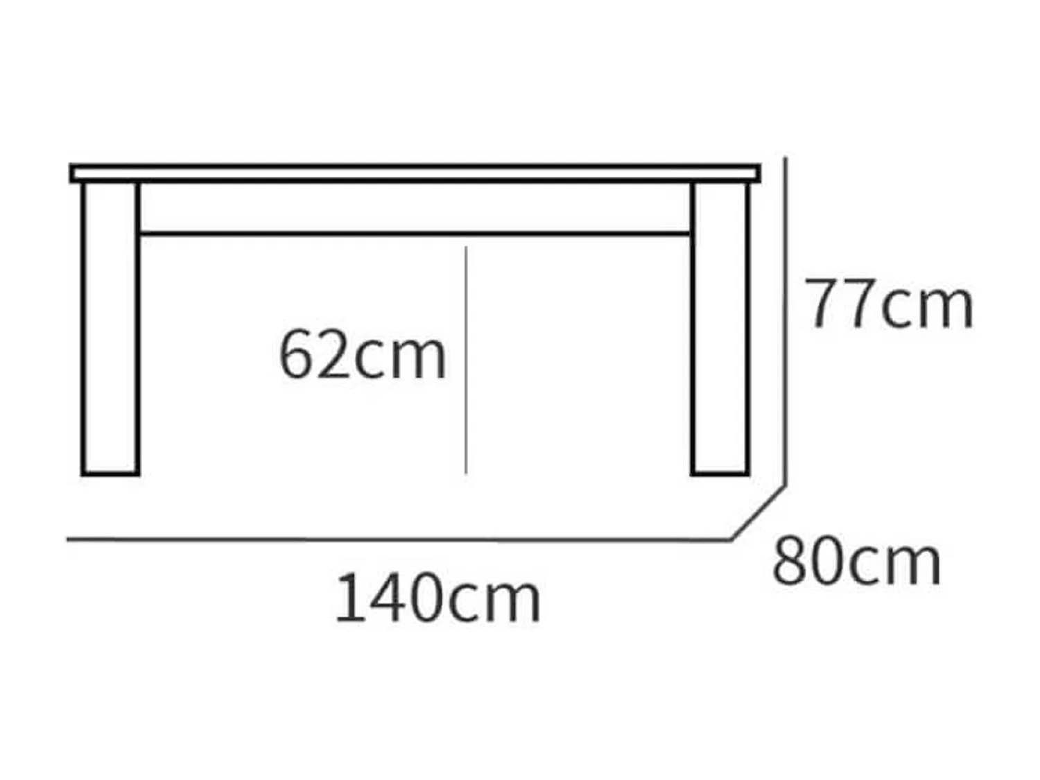 Mesa Comedor en aglomerado y melamina acabado Cambrian color Roble dorado - Longitud 140 x Profundidad 80 x Altura 77 cm