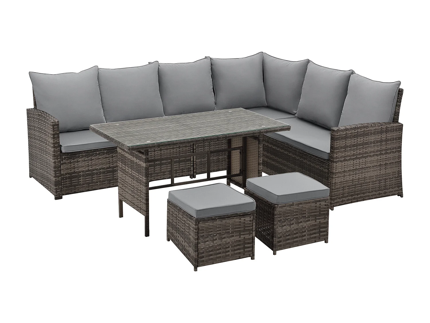 Ensemble de salon de jardin en polyrattan