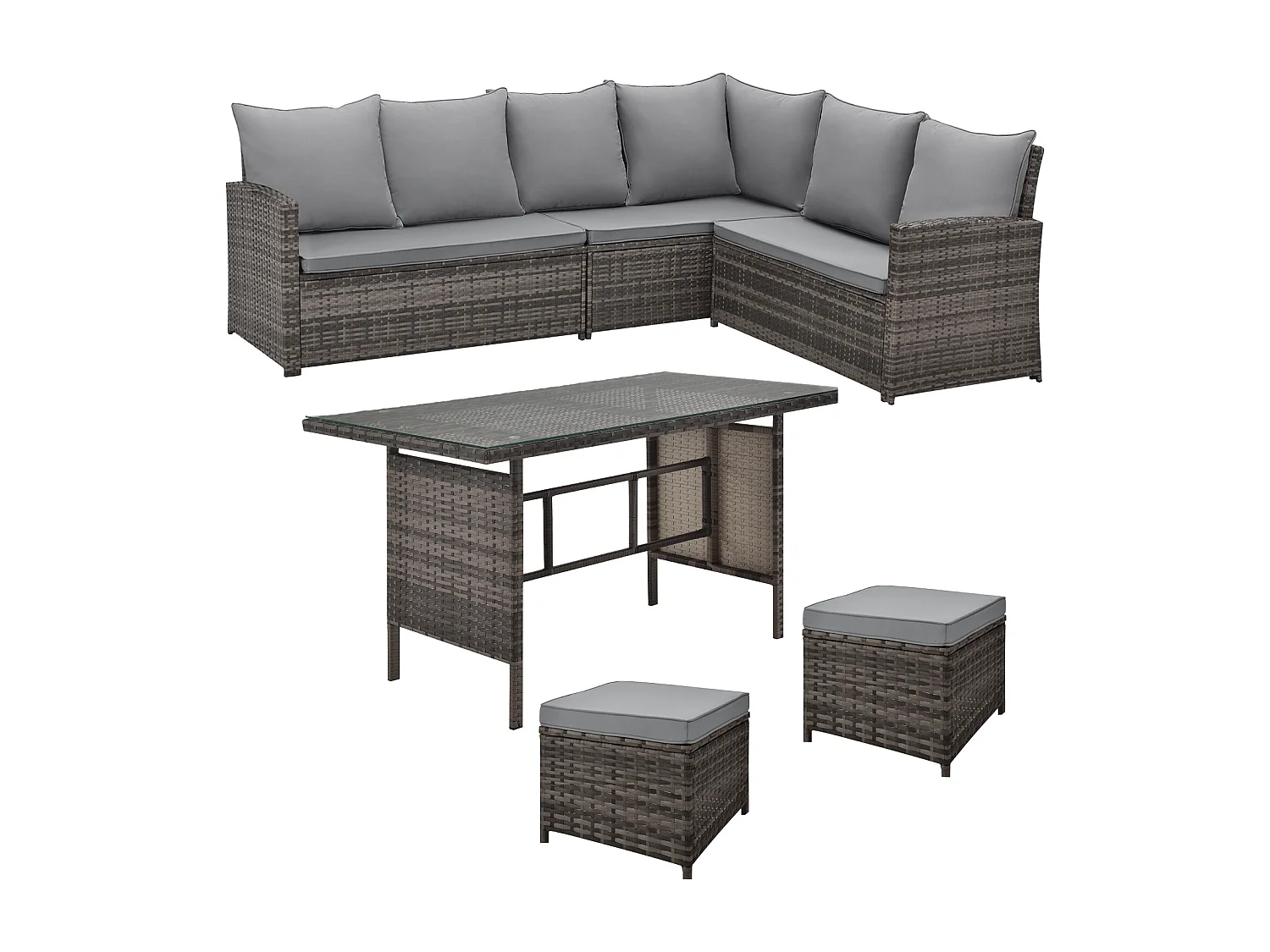 Ensemble de salon de jardin en polyrattan