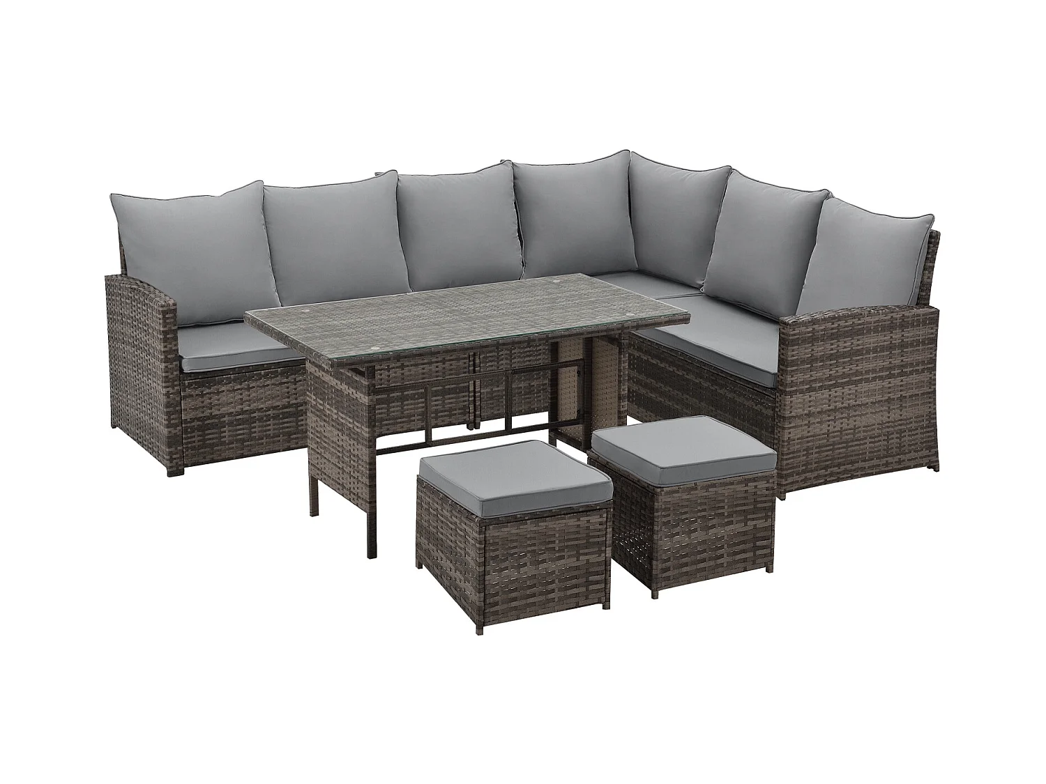 Ensemble de salon de jardin en polyrattan