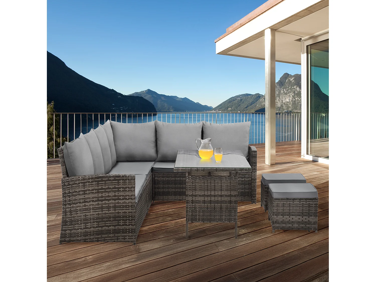 Ensemble de salon de jardin en polyrattan