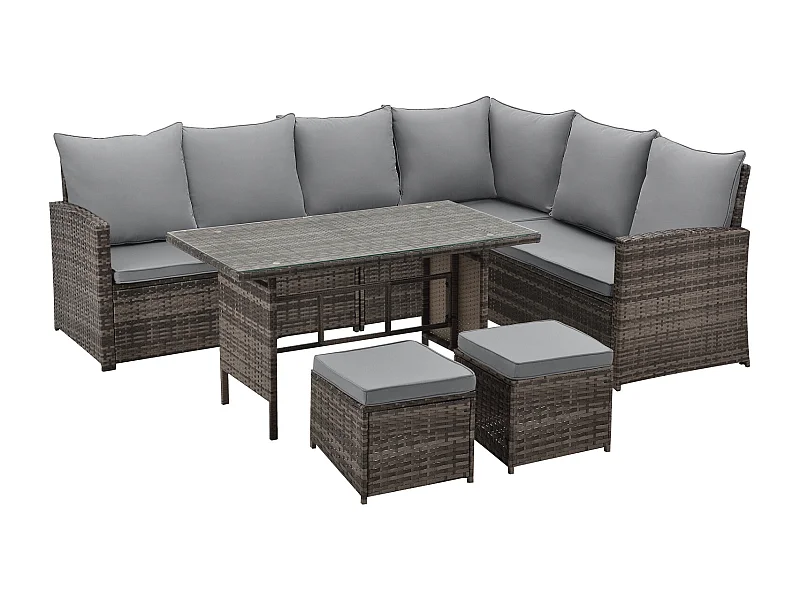 Ensemble de salon de jardin en polyrattan