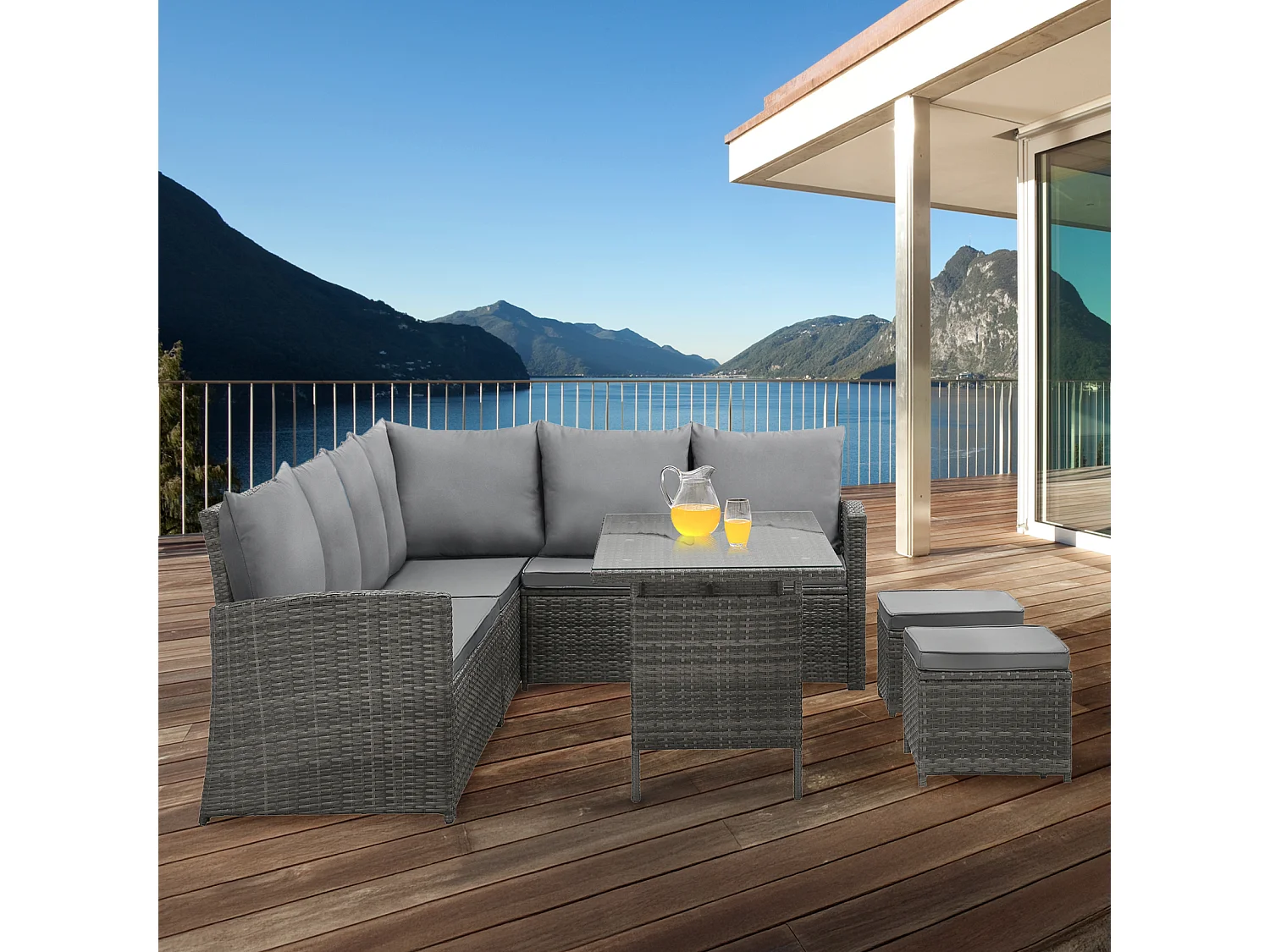 Ensemble de salon de jardin en polyrattan