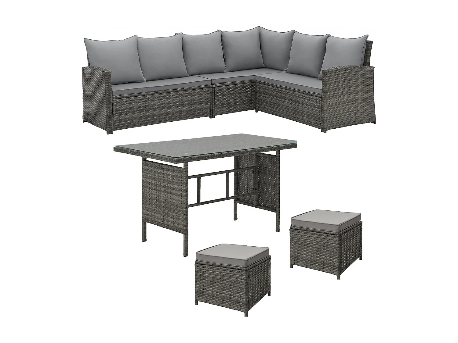 Ensemble de salon de jardin en polyrattan