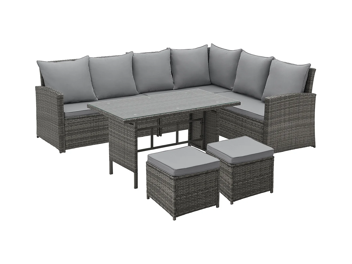 Ensemble de salon de jardin en polyrattan