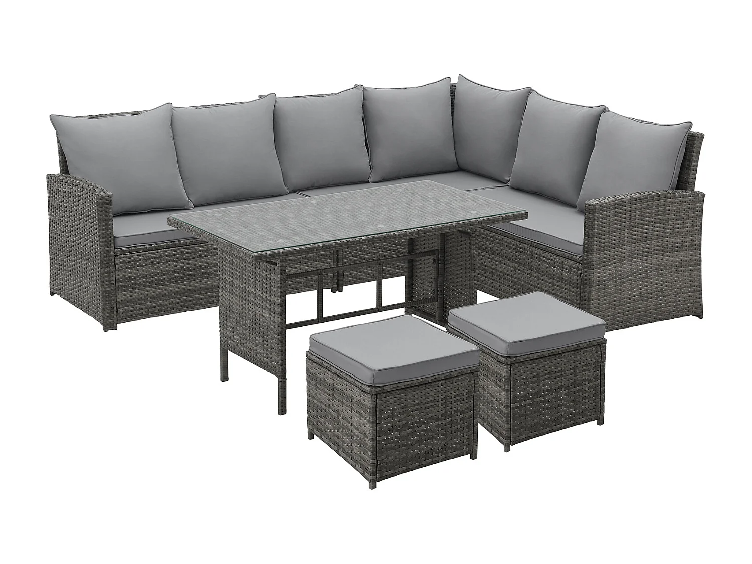 Ensemble de salon de jardin en polyrattan