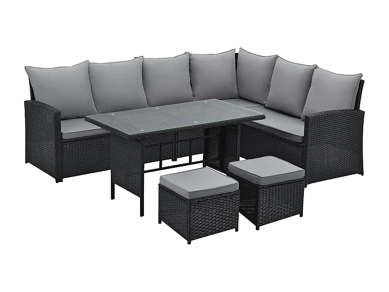 Ensemble de salon de jardin en polyrattan