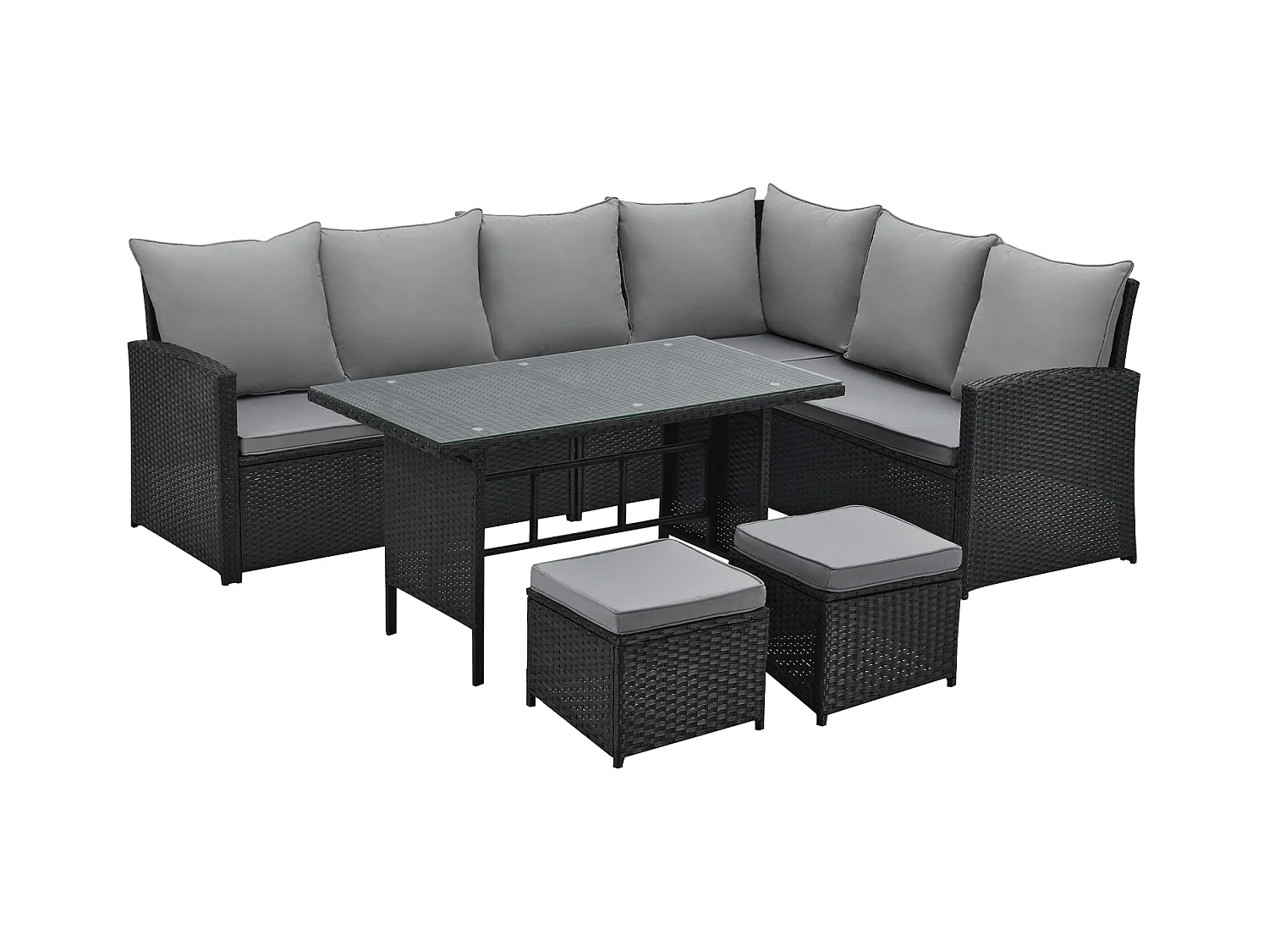 Ensemble de salon de jardin en polyrattan