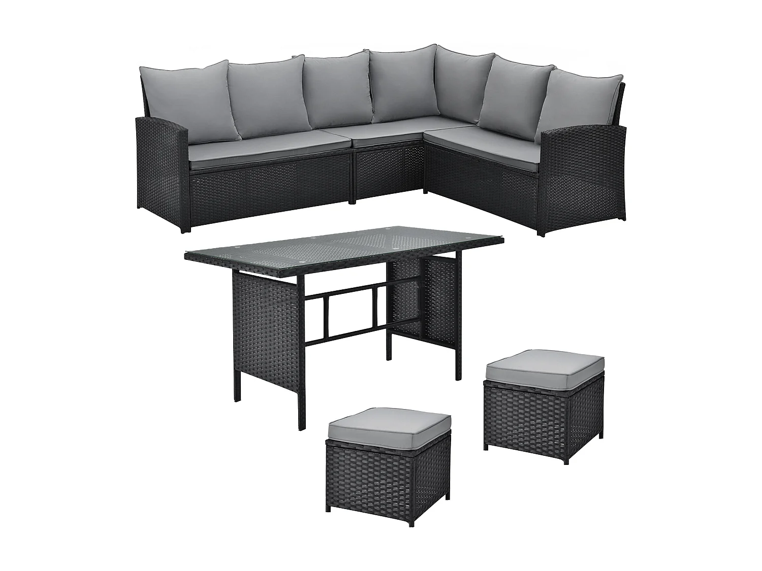 Ensemble de salon de jardin en polyrattan