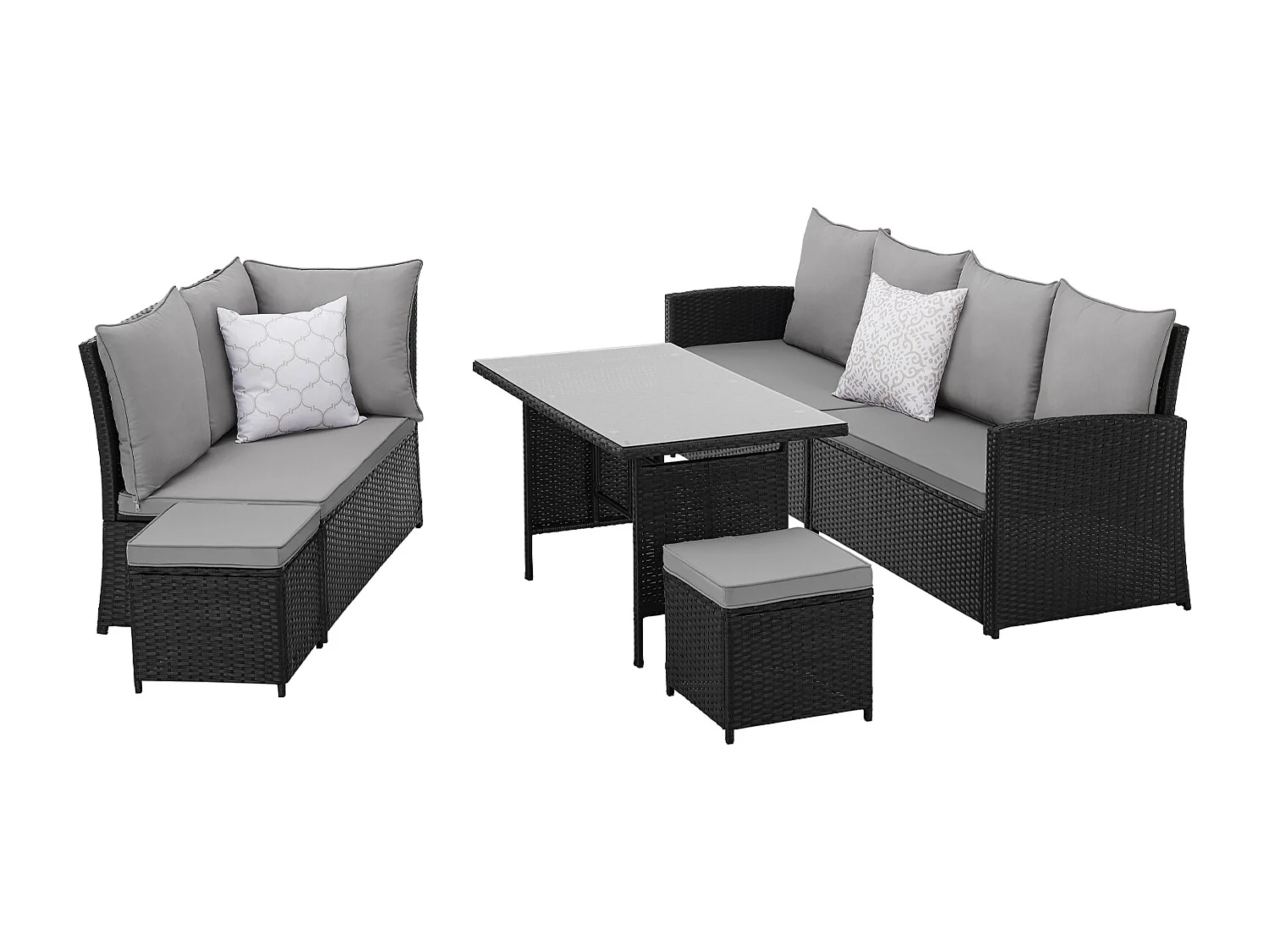 Ensemble de salon de jardin en polyrattan